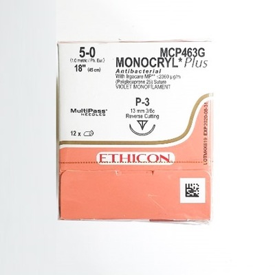 모노크릴플러스 5/0 MCP463G | 각침 13mm 3/8 45cm | 급여코드:B0745111 | 12개/박스