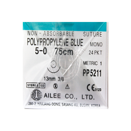 [아이리] 폴리프로필렌 5-0 [PP5211] 비흡수성봉합사 24개/박스(주문제작반품불가) 급여코드 : B0035006