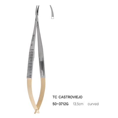 [KASCO]골드 카스트로비조 니들 홀더 커브 (Gold Castroviejo Needle Holders Curved) 50-3712G